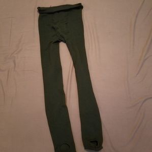 Thin black stirrup tights